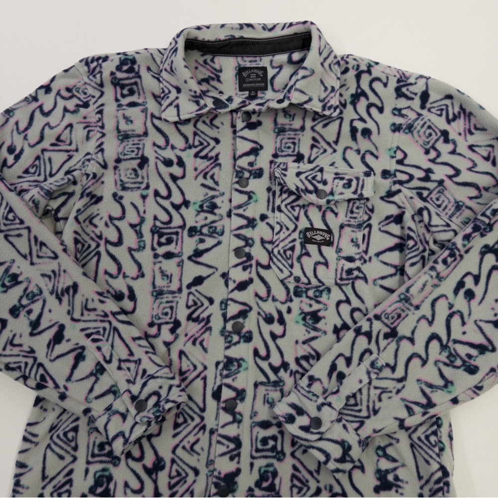 Billabong Adventure Division Furnace Flannel Fleece Overshirt in Cement Size L - Picture 2 of 15